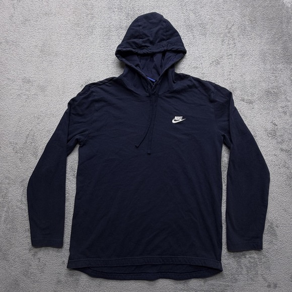 Nike Other - Nike Hoodie Mens Large Navy Blue‎ Cotton Jersey Pullover Long Sleeve 807249-451